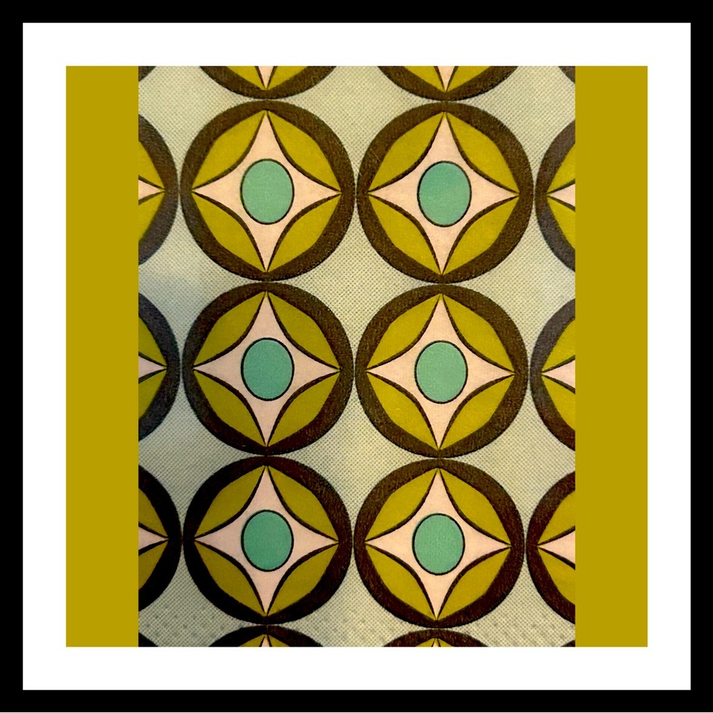 new box- mod lounge paper company set- 20 mid-century modern cocktail napkins-